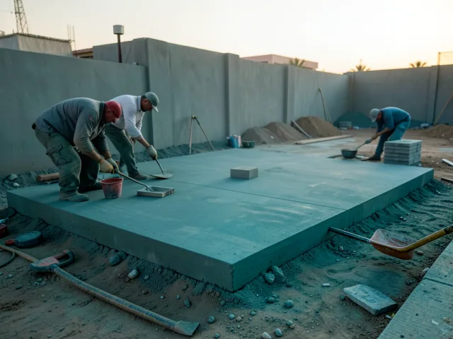 صب بلاطة المدخل