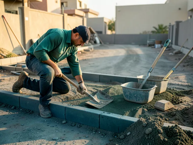 Driveway Paver Laying