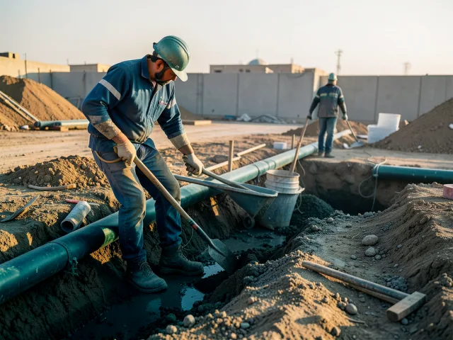 Sewage Line Trenching